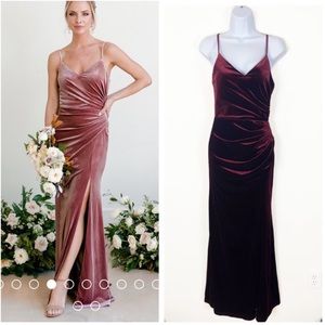 Revelry Rory Velvet Dress Burgundy Wine Size 2